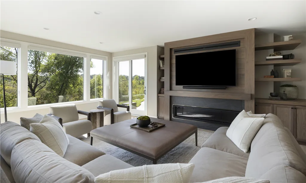 Contemporary luxury living room with minimalist design and modern furniture.